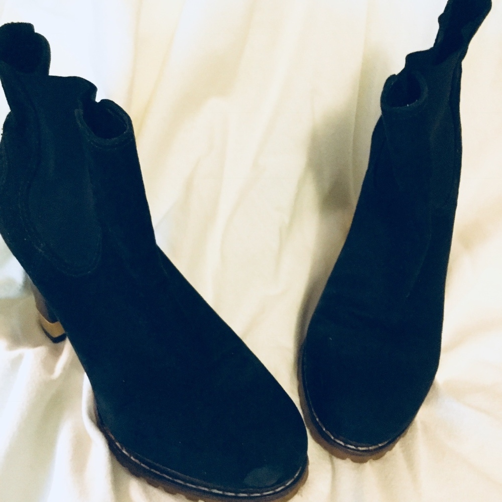 Tory Burch Black Suede Booties